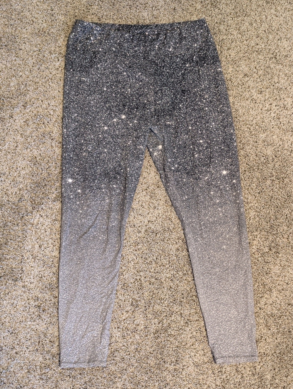 Women's Sparkle Gradient Leggings - Silver Ombre